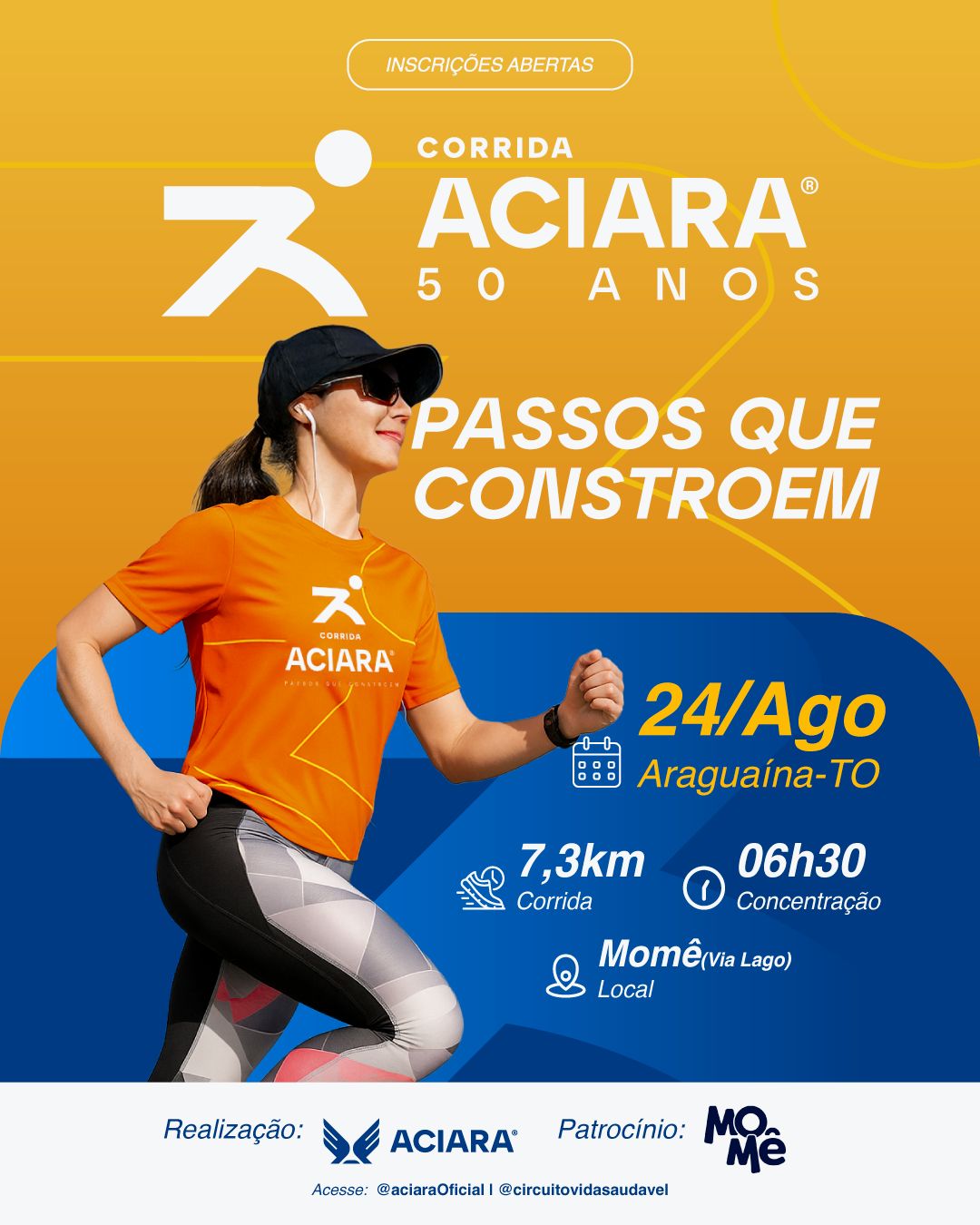 INSCRIÇÕES ABERTAS PARA CORRIDA ACIARA 50 ANOS